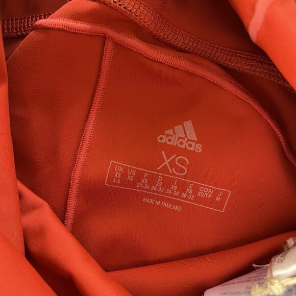 NEW ADIDAS Womens Size XS Disrupt Training Leggings High Rise Red/Orange - Picture 5 of 7